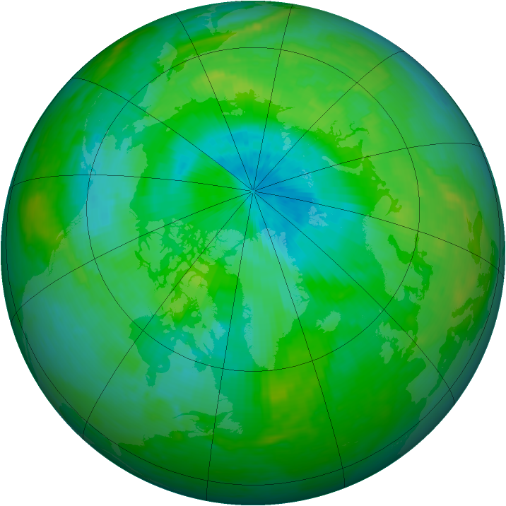 Arctic ozone map for 15 August 1984
